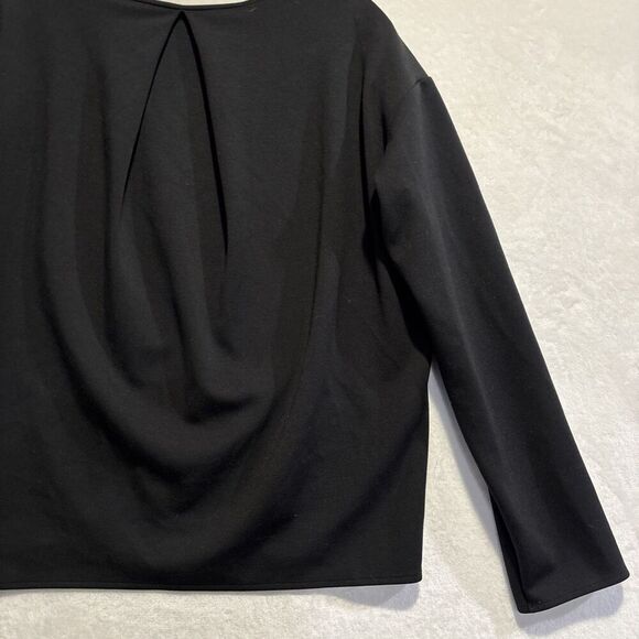Uniqlo Women's Stretch Double Face Pullover Pleated Back Modal Black Size Medium - Picture 13 of 16